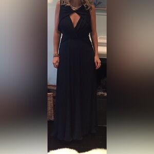 Gorgeous Badgley Mischka Navy Blue Gown - Size 6